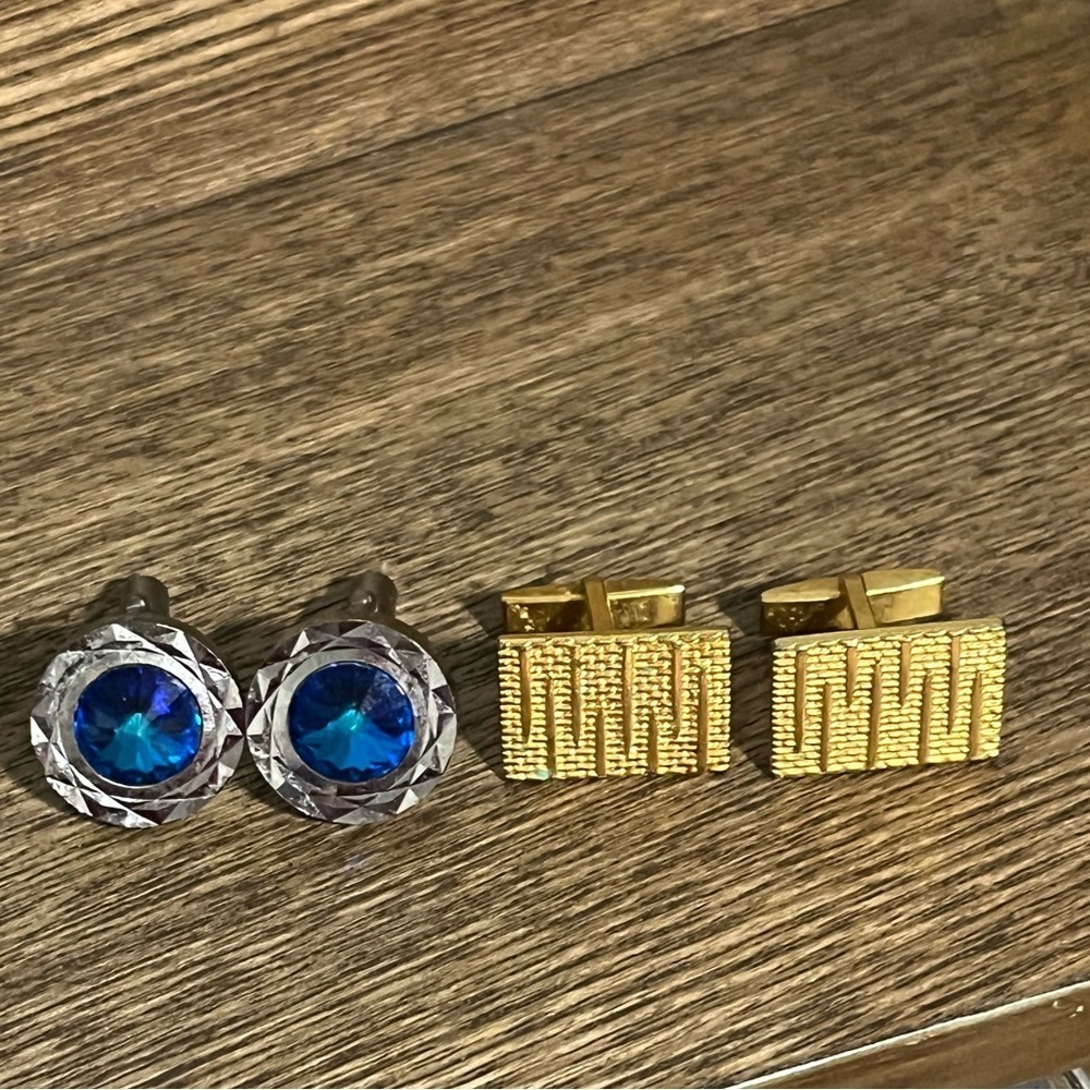 🎁 Vintage Men’s Cuff Links, 2 Pair